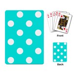 Polka Dots - White on Bright Turquoise Playing Cards Single Design