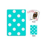 Polka Dots - White on Bright Turquoise Playing Cards (Mini)