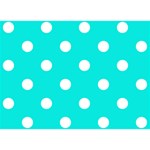 Polka Dots - White on Bright Turquoise Birthday Cake 3D Greeting Card (7x5)