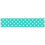Polka Dots - White on Turquoise Flano Scarf (Small)