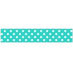 Polka Dots - White on Turquoise Flano Scarf (Large)