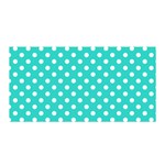 Polka Dots - White on Turquoise Satin Wrap