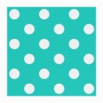 Polka Dots - White on Turquoise Medium Glasses Cloth (2 Sides)
