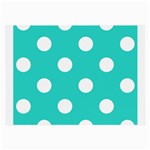 Polka Dots - White on Turquoise Large Glasses Cloth