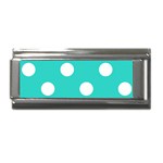 Polka Dots - White on Turquoise Superlink Italian Charm (9mm)