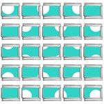 Polka Dots - White on Turquoise 9mm Italian Charm (25 pack)