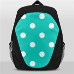 Polka Dots - White on Turquoise Backpack Bag