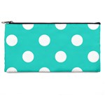Polka Dots - White on Turquoise Pencil Case
