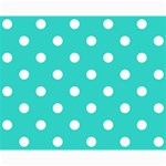 Polka Dots - White on Turquoise Collage 8  x 10 
