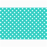 Polka Dots - White on Turquoise Collage 12  x 18 