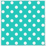 Polka Dots - White on Turquoise Canvas 16  x 16 