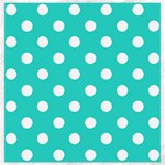 Polka Dots - White on Turquoise Canvas 20  x 20 