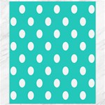 Polka Dots - White on Turquoise Canvas 20  x 24 