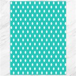 Polka Dots - White on Turquoise Canvas 36  x 48 