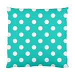Polka Dots - White on Turquoise Standard Cushion Case (Two Sides)