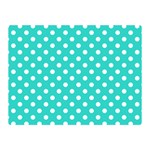 Polka Dots - White on Turquoise Double Sided Flano Blanket (Mini)