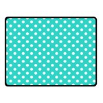 Polka Dots - White on Turquoise Double Sided Fleece Blanket (Small) (Two Sides)
