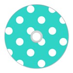 Polka Dots - White on Turquoise CD Wall Clock