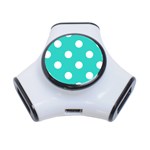 Polka Dots - White on Turquoise Portable USB Hub (One Side)