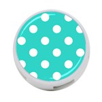 Polka Dots - White on Turquoise 4-Port USB Hub (Two Sides)