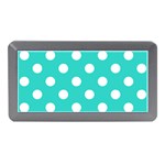 Polka Dots - White on Turquoise Memory Card Reader (Mini)