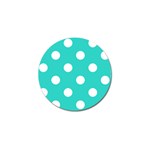 Polka Dots - White on Turquoise Golf Ball Marker