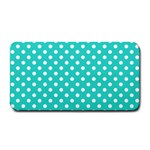Polka Dots - White on Turquoise Medium Bar Mat