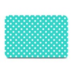 Polka Dots - White on Turquoise Plate Mat