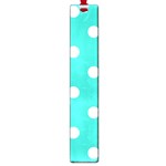 Polka Dots - White on Turquoise Large Book Mark