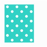 Polka Dots - White on Turquoise Small Garden Flag (Two Sides)