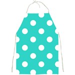 Polka Dots - White on Turquoise Full Print Apron