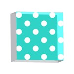 Polka Dots - White on Turquoise 4 x 4  Acrylic Photo Block