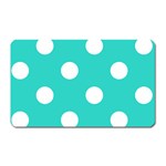 Polka Dots - White on Turquoise Magnet (Rectangular)