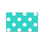 Polka Dots - White on Turquoise Sticker Rectangular (10 pack)