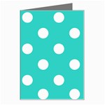 Polka Dots - White on Turquoise Greeting Card