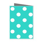 Polka Dots - White on Turquoise Mini Greeting Cards (Pkg of 8)