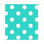 Polka Dots - White on Turquoise Greeting Card 4.5  x 6 