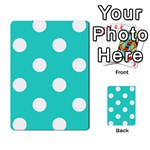 Polka Dots - White on Turquoise Multi-purpose Cards (Rectangle)