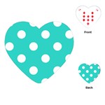 Polka Dots - White on Turquoise Playing Cards (Heart)