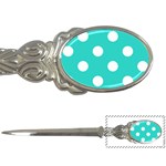 Polka Dots - White on Turquoise Letter Opener