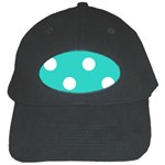 Polka Dots - White on Turquoise Black Cap