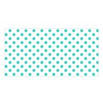 Polka Dots - Turquoise on White Satin Shawl