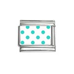 Polka Dots - Turquoise on White Italian Charm (9mm)