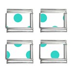 Polka Dots - Turquoise on White 9mm Italian Charm (4 pack)