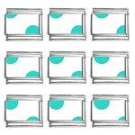 Polka Dots - Turquoise on White 9mm Italian Charm (9 pack)