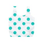 Polka Dots - Turquoise on White Full Print Recycle Bag (S)