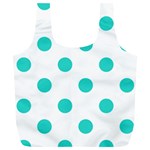 Polka Dots - Turquoise on White Full Print Recycle Bag (XL)