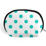 Polka Dots - Turquoise on White Accessory Pouch (Medium)