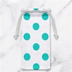 Polka Dots - Turquoise on White Jewelry Bag