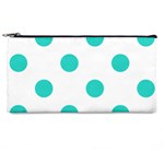 Polka Dots - Turquoise on White Pencil Case